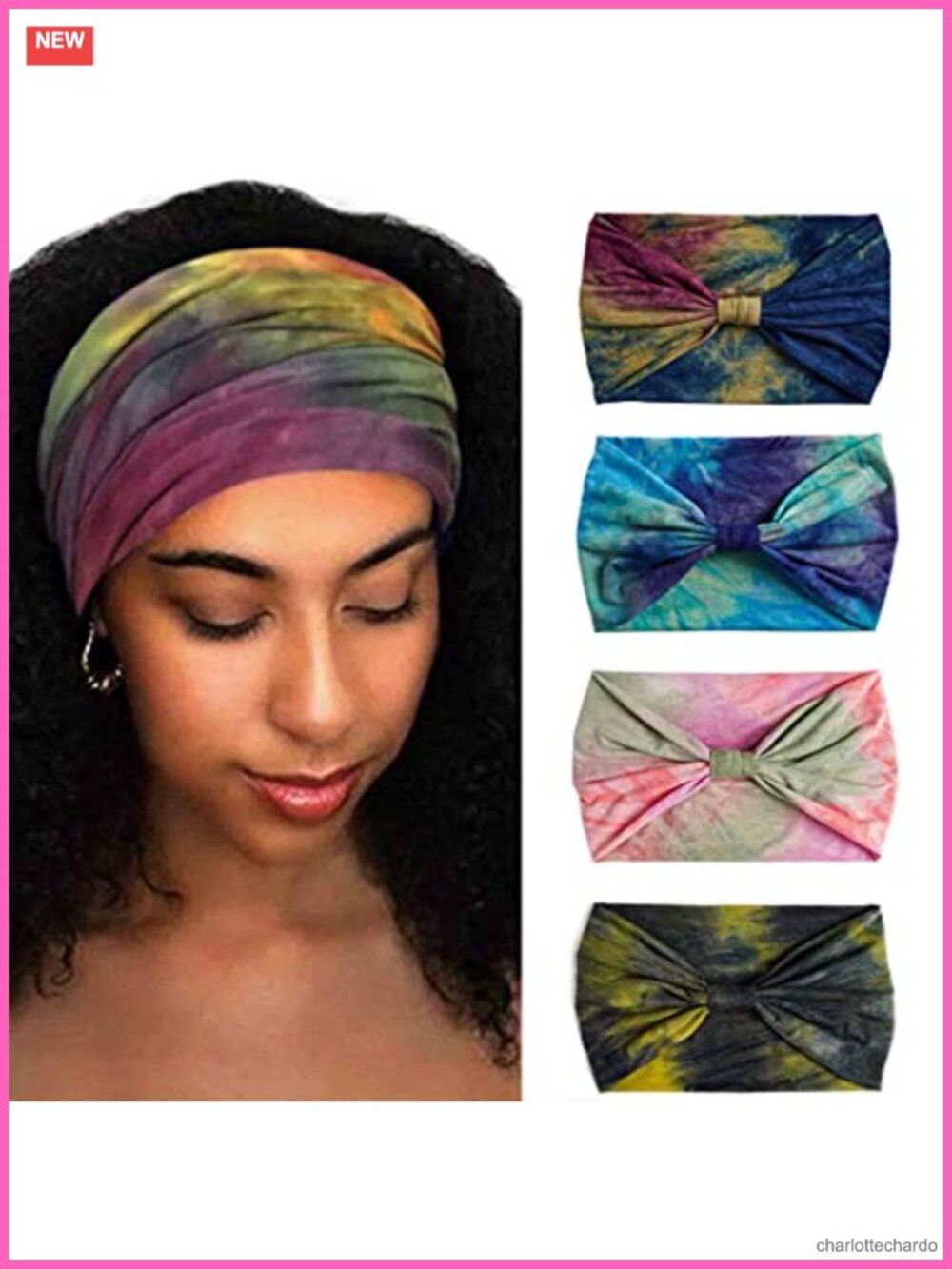 Wide Headbands Stretch Turban Knotted Elastic Yoga Workout Sweatband Head Scarf